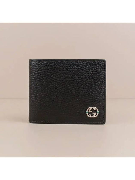 GG Interlocking Two Tone Half Wallet Black - GUCCI - BALAAN 2