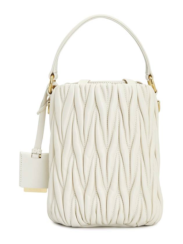 Matelasse Nappa Leather Bucket Bag White - MIU MIU - BALAAN 4