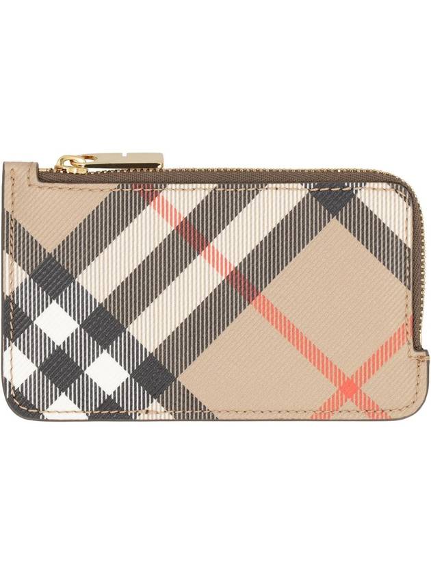 Check Corner Zipper Card Wallet Sand - BURBERRY - BALAAN 3