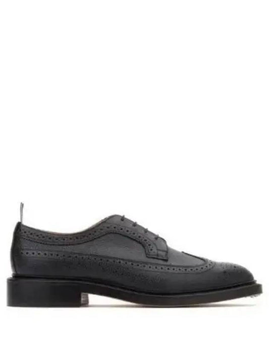 Men's Three Stripes Tab Pebble Grain Long Wing Sole Brogue Black - THOM BROWNE - BALAAN 2