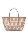 Roll FF Jacquard Small Tote Bag Beige - FENDI - BALAAN 1