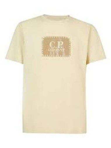 30/1 Jersey Label Style Logo Short Sleeve T-Shirt Beige - CP COMPANY - BALAAN 1