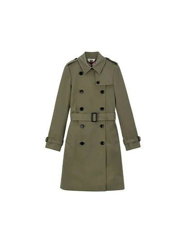 Harborne Long Trench Coat Khaki - BURBERRY - BALAAN 1