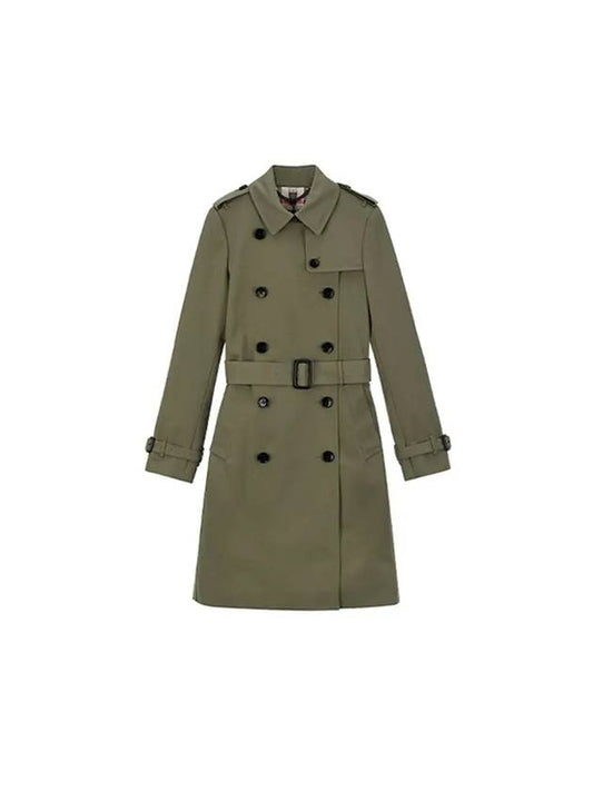 Harborne long trench coat khaki green - BURBERRY - BALAAN 1