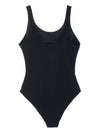 Logo One Piece Swimsuit Black - BURBERRY - BALAAN.