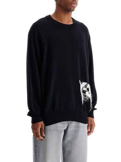 black recycled polyester sweater with embroidered logo - Y-3 - BALAAN 2