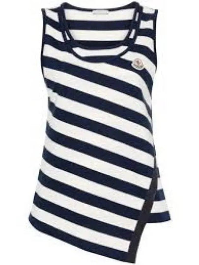 Striped Asymmetric Sleeveless White Black - MONCLER - BALAAN 2