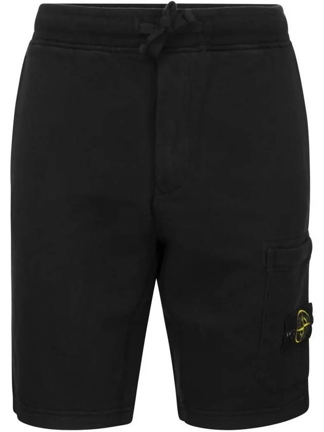 Fleece Bermuda Shorts Black - STONE ISLAND - BALAAN 3