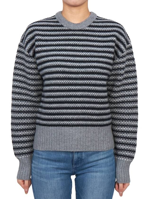 Striped Jacquard Wool Knit Top Grey - JW ANDERSON - BALAAN 4