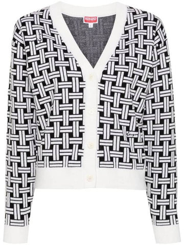 Kenzo Cardigan With Jacquard Pattern - KENZO - BALAAN 1