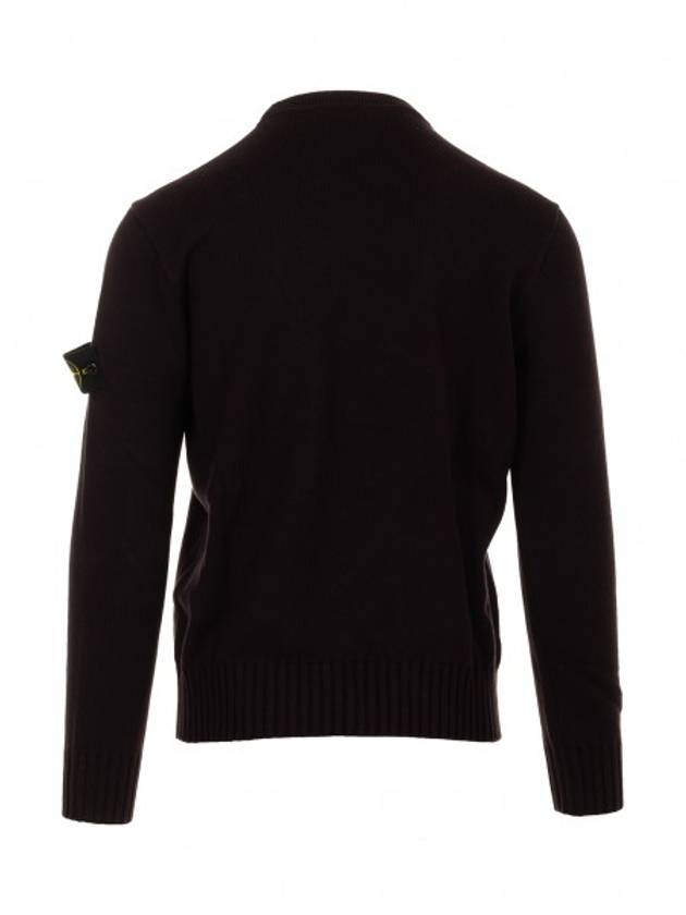 Logo Patch Knit Top Dark Burgundy - STONE ISLAND - BALAAN 3