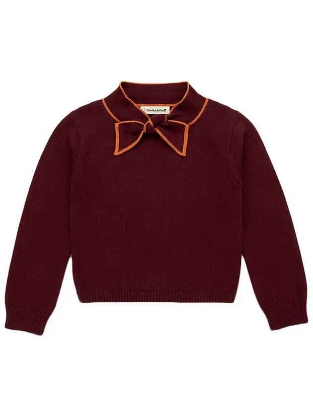 Kids Elsa Bow Knit Burgundy MP171020 607 8A - MISHA&PUFF - BALAAN 2