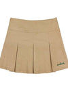 SOFT TOUCH WARM PLEATS brushed embroidery pleated skirt D BEIGE - MONBIRDIE GOLF - BALAAN 2