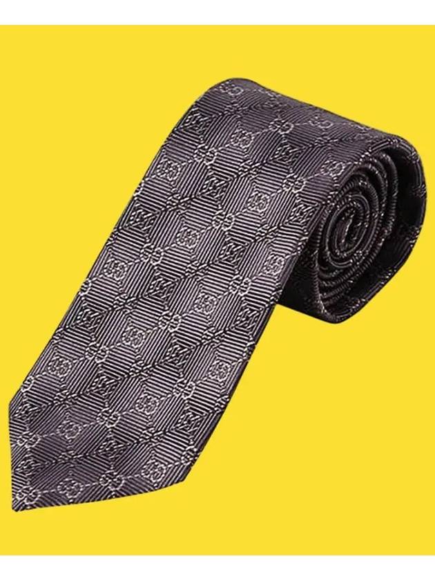 GG Pattern Slim Silk Tie Purple - GUCCI - BALAAN 8