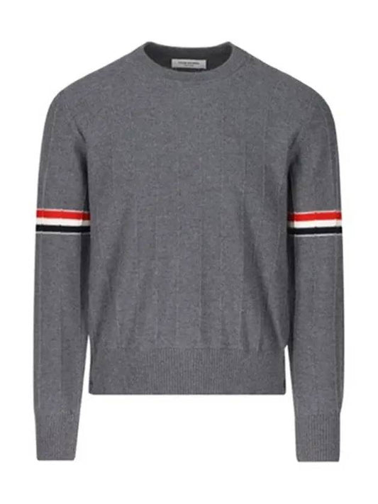 Men's Wool Relaxed Pullover Knit Top Med Grey - THOM BROWNE - BALAAN 2