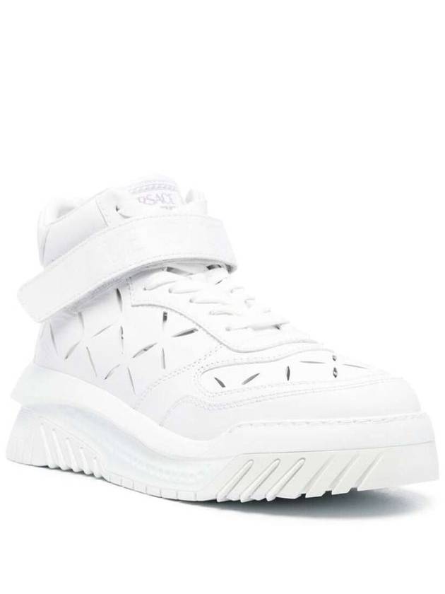 Men's Slashed Oddish High Top Sneakers White - VERSACE - BALAAN 3