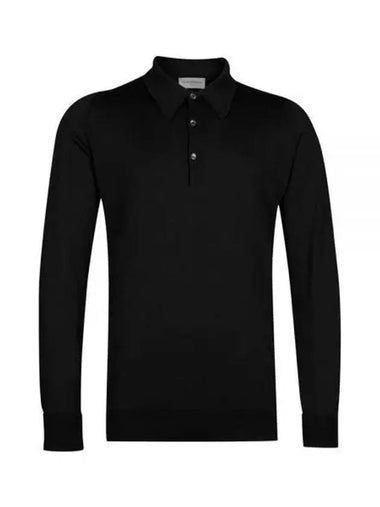 Finchley Black Polo Knit - JOHN SMEDLEY - BALAAN 1