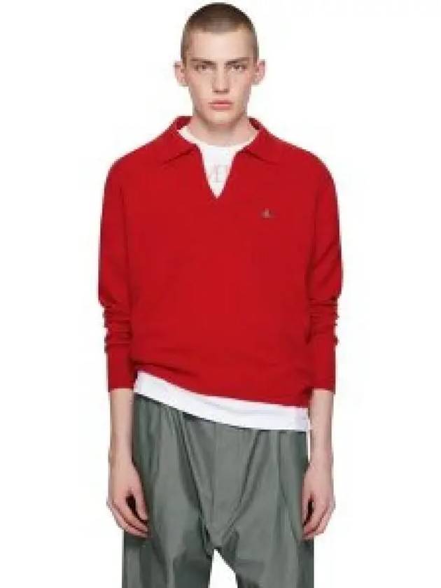 Football Polo Wool Knit Top Red - VIVIENNE WESTWOOD - BALAAN 2