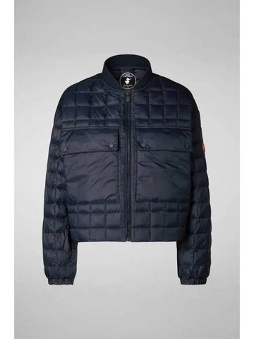 TESSA Square Quilted Jacket Navy - SAVE THE DUCK - BALAAN 1