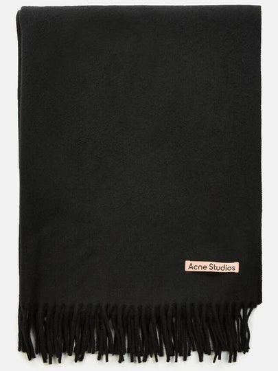 Logo Wool Fringe Scarf Black - ACNE STUDIOS - BALAAN 2