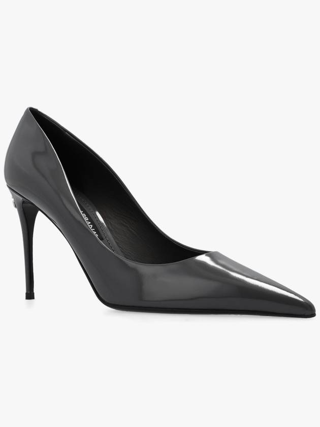 Women's Polished Calfskin Pumps Heel Gray - DOLCE&GABBANA - BALAAN 5