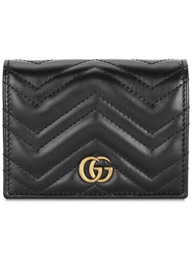 GG Marmont Matelasse Flap Card Wallet Black - GUCCI - BALAAN 2