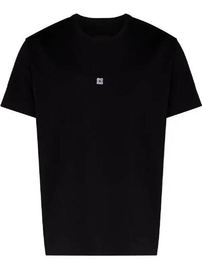 Embroidered Logo Jersey Short Sleeve T-shirt Black - GIVENCHY - BALAAN 2