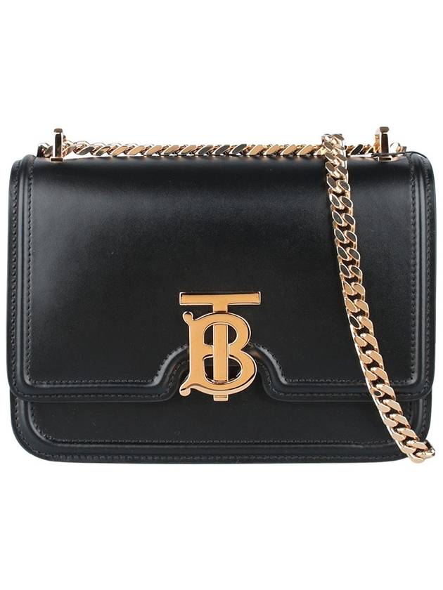 TB Leather Chain Small Shoulder Bag Black - BURBERRY - 3