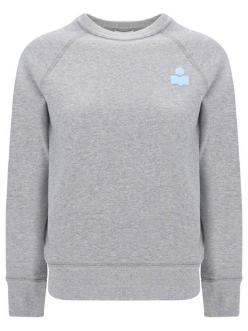 Mila Logo Cotton Sweatshirt Blue Grey - ISABEL MARANT - BALAAN 1