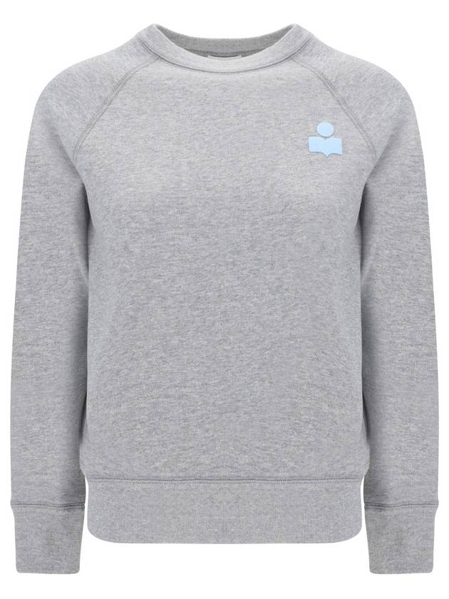 Mila Logo Cotton Sweatshirt Blue Grey - ISABEL MARANT - BALAAN 1