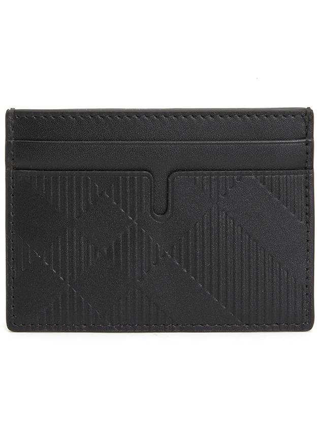 Checked Leather Card Wallet Black - BURBERRY - BALAAN 3