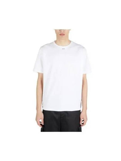 Logo Stretch Cotton Short Sleeve T-Shirt White - PRADA - BALAAN 2