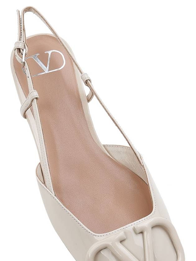 Women's V Logo Signature Leather Mule Sandals White - VALENTINO - BALAAN 9