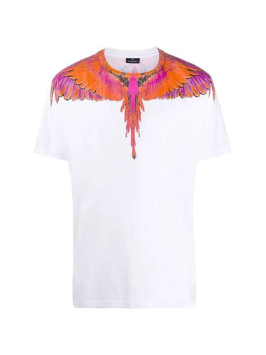 Red Wing Print Short Sleeve T-Shirt White - MARCELO BURLON - BALAAN 1