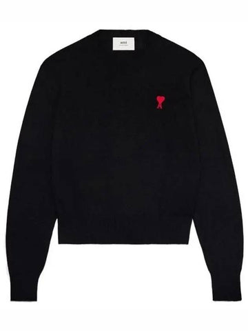 Small Heart Sweatshirt Black BFUSW005747 - AMI - BALAAN 1