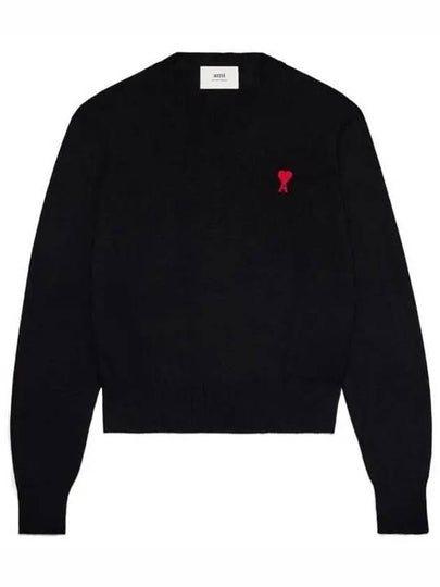 Small Heart Logo Sweatshirt Black - AMI - BALAAN 2