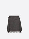 Wrap Around A-Line Skirt Grey - DIOR - BALAAN 5