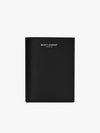 Logo Grain Leather Half Wallet Black - SAINT LAURENT - BALAAN 2