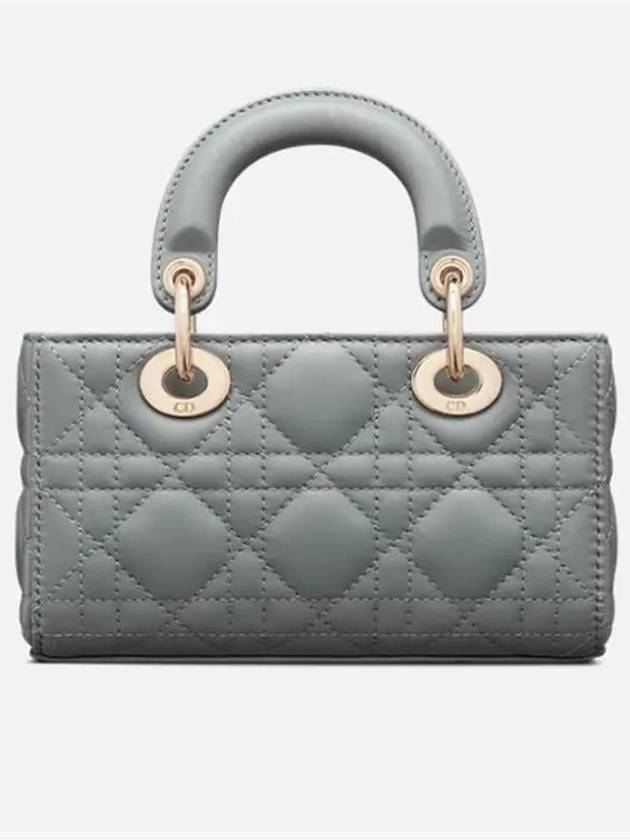 Lady D Joy Cannage Lambskin Micro Tote Bag Grey - DIOR - BALAAN 5