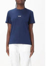 Micro Brushed Logo Cotton Short Sleeve T-Shirt Navy - MSGM - BALAAN 3