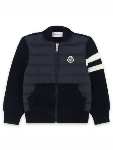 Kids logo patch knit padding mix jacket navy 9B00001 M1131 742 271842 1101333 - MONCLER - BALAAN 1