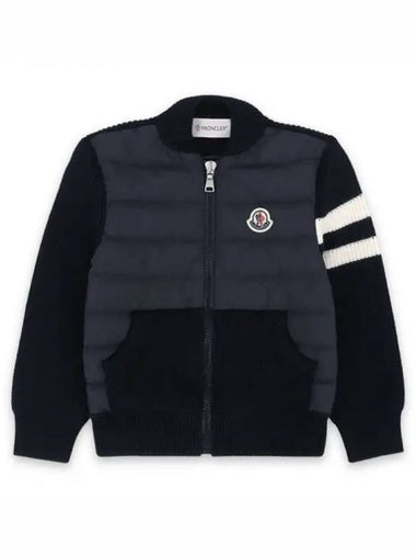 Kids logo patch knit padding mix jacket navy 9B00001 M1131 742 8 10A 270626 1101740 - MONCLER - BALAAN 1