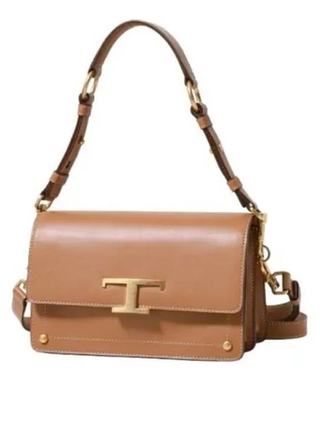 Timeless T Logo Small Satchel Shoulder Bag Brown - TOD'S - BALAAN 2