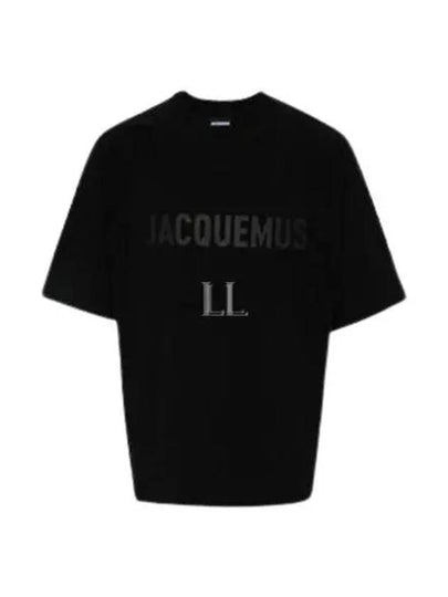 Le Typo Cotton Short Sleeve T-shirt Black - JACQUEMUS - BALAAN 2