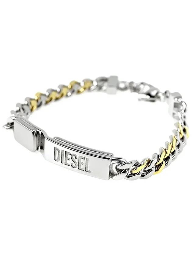 Two-Tone Stainless Steel Bracelet Silver Gold - DIESEL - BALAAN 4