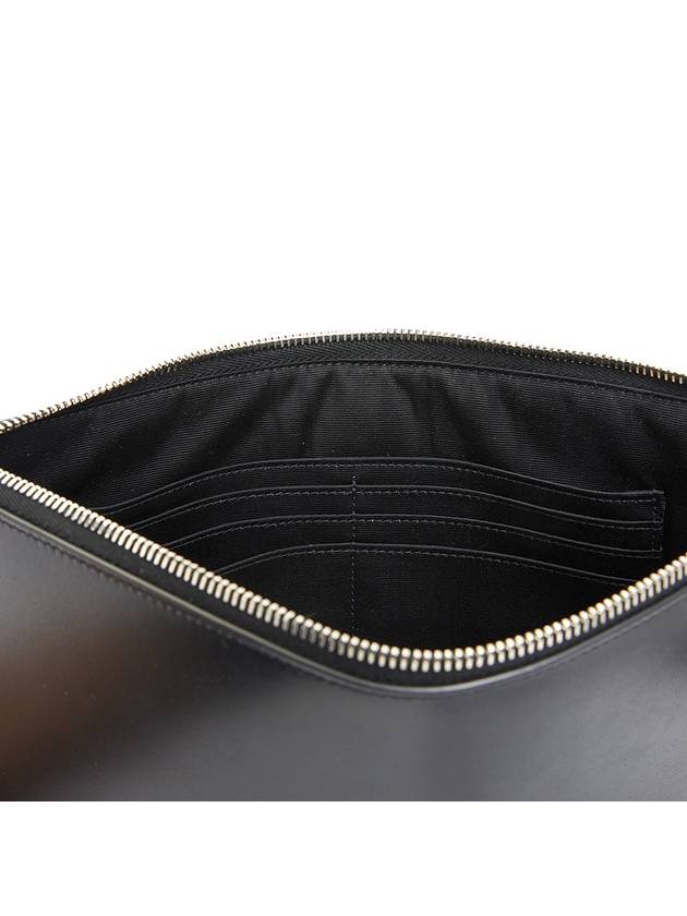 Monogram Silver Logo Clutch Bag Black - SAINT LAURENT - BALAAN 9