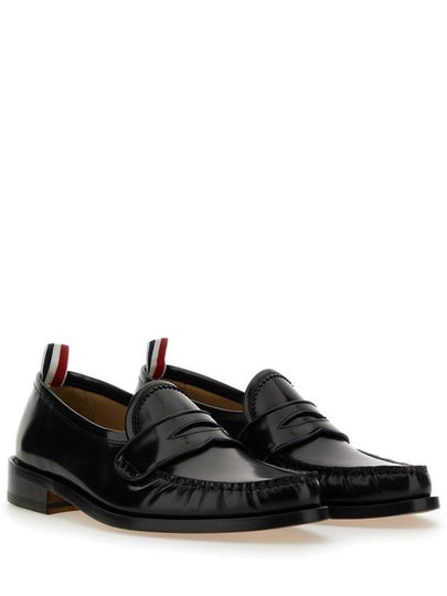 Pleated Leather Penny Loafers Black - THOM BROWNE - BALAAN 2