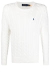 Embroidery Logo Cable Knit Top Ivory - POLO RALPH LAUREN - BALAAN 1