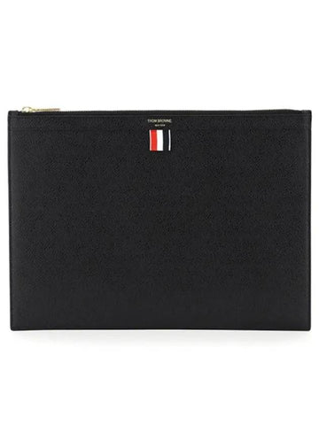 Medium Document Holder Clutch Bag Black - THOM BROWNE - BALAAN 1