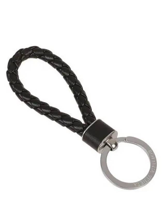 Intrecciato Leather Key Holder Black - BOTTEGA VENETA - BALAAN 2